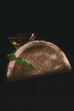 Beadedbeaded lune clutch