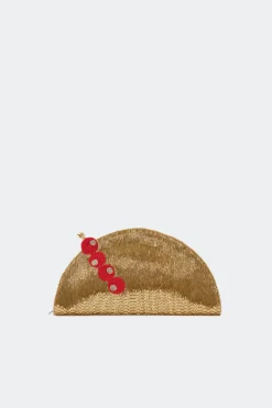 Beadedbeaded lune clutch