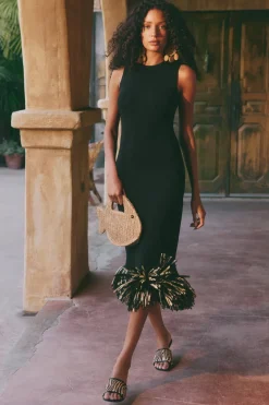 Boaboa raffia midi dress