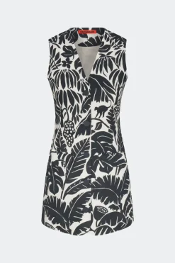 Carobcarob printed linen mini dress