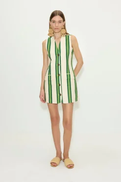 Carobcarob printed linen mini dress