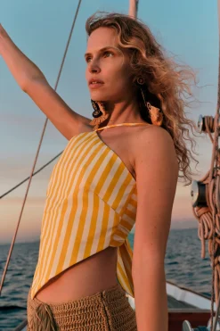 Kitkit poplin tie top