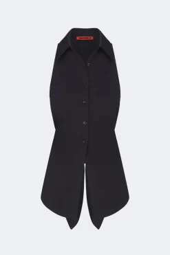 Lochloch sleeveless poplin button up