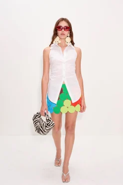 Lochloch sleeveless poplin button up