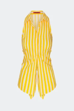 Lochloch sleeveless poplin button up