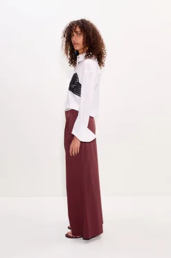 Marenmaren poplin crochet button up