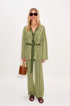 Maxmax belted knit cardigan