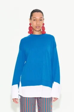 Pippip poplin combo sweater