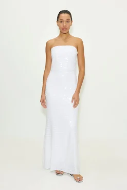 Sculptysculpty strapless piano sequin dress