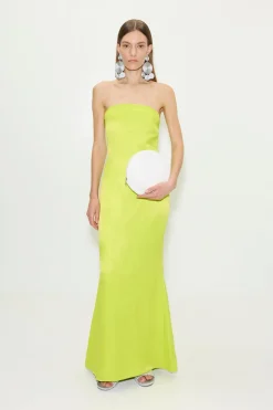 Sculptysculpty strapless satin dress