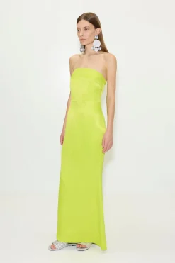 Sculptysculpty strapless satin dress