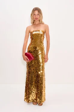 Sculptysculpty strapless sequin dress