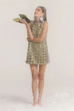 Sinasina crochet mini dress